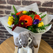 Load image into Gallery viewer, Flower & Soft toy Combo -Seasonal Mix - Wellington Flower Co.
