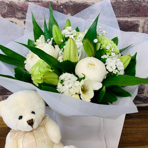 Soft toy and Flower Combo - Wellington Flower Co.