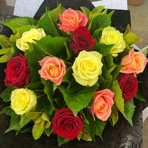 12 Roses - Assorted Colours - Wellington Flower Co.